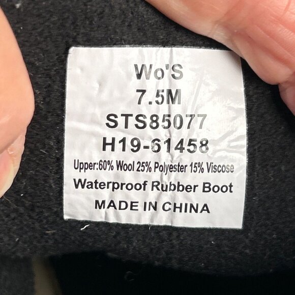 Sperry Womens 7.5M Waterproof Rain Boot Black Gray Plaid Zip Up Winter Booties - Picture 13 of 13